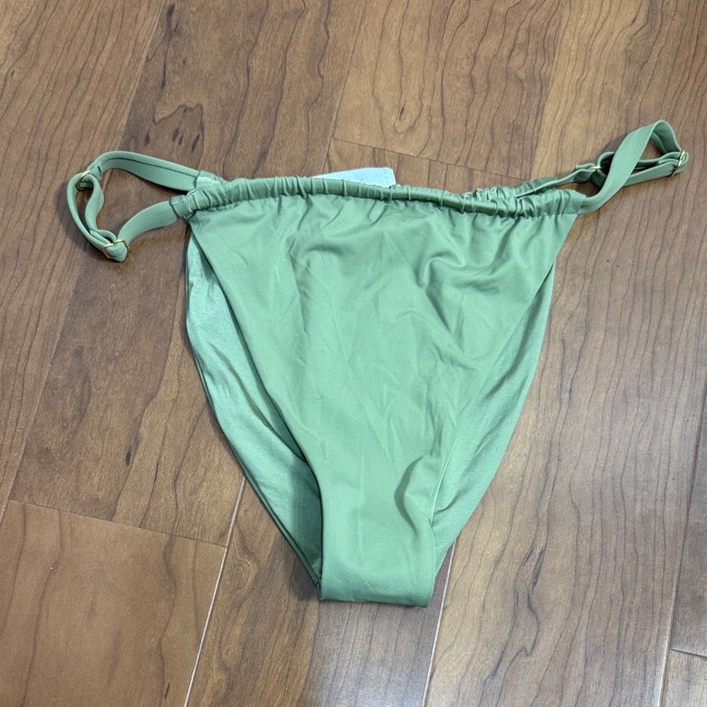 WeWoreWhat Ruched Sage Swim Bottom Sz L NWT Beach Vacation Resortwear Travel